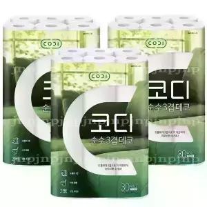 코디 순수 3겹데코 30m 30롤 3팩