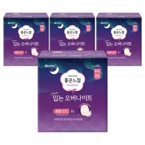 좋은느낌 입는 오버나이트, 중형, 8매, 4개