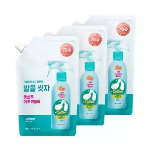 온더바디 코튼풋 발을씻자 풋샴푸 리필 500ml 자몽 3개