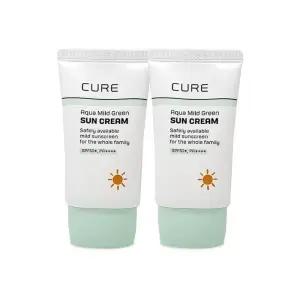 김정문알로에 큐어 아쿠아 마일드 그린 선크림 40ml(SPF50+) 2개 Ss (33704204)