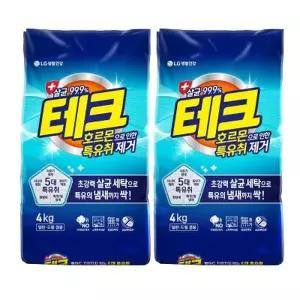[텐바이텐]테크 세탁세제추천 특유취 제거 가루세제 세탁세제 4KG 2개
