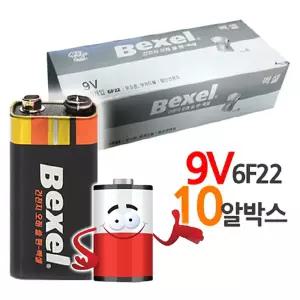 벡셀 9V 망간 건전지 6F22 FC-1 밧데리 10P 박스 배터리 사각