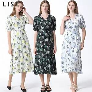 [리스트][리스트(LIST)] 야자수 패턴 랩 원피스 (택가격: 238000원)