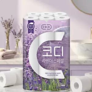 코디 3겹 라벤더 스페셜 화장지 30m 30롤 3팩