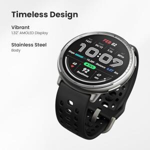 안드로이드 및 아이폰용 AMAZFIT 액티브 2 스포츠 160가지 무료 운동 워치 피트니스 GPS 10일 트래커, 스타일, 44MM, 얼굴 400가지 실리콘 모니터, 모드, 배터리, 스마트 수면 이상의 방수, 스트랩, 지도,