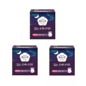 좋은느낌 입는 오버나이트 중형 8매 X 3팩 (총 24매) 편안한생리대 입는