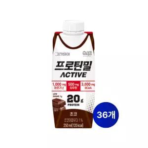 정식품 그린비아 프로틴밀 액티브 초코 250ml 36팩