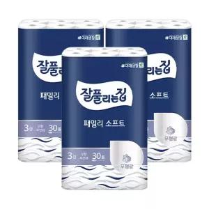 잘풀리는집 3겹 패밀리소프트, 27m, 30롤, 3개