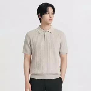[롯데백화점]폴햄 남성) 카라 케이블 반팔 니트 (PHG2ET1470)