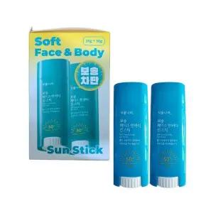 식물나라 보송 페이스 앤 바디 선스틱 30g x2개, SPF50+ PA++++