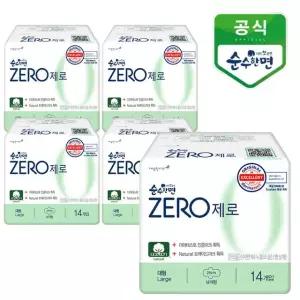 깨끗한나라 순수한면 제로 대형 14개입x5팩