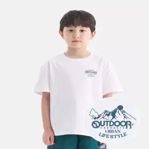 [아웃도어프로덕츠키즈]  에센셜 백그래픽 반팔티셔츠 (오프 화이트) OD262ISS02_OWH