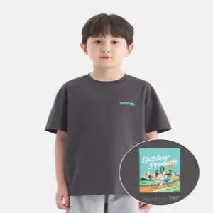 아웃도어프로덕츠 키즈 백그래픽 반팔티셔츠 차콜) OD262ISS06_CHC