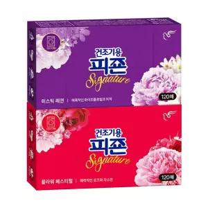 피죤 건조기용 드라이시트 미스틱레인 120매, 1개 + 플라워페스티벌 120매, 1개