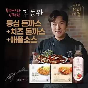 김동완요리비결김동완 돈까스 10팩 등심8팩+치즈2팩 +소스1병 200g
