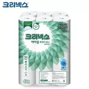 [하프클럽/오티마트]크리넥스 두루마리 화장지 물에 녹는 프리미엄 에어셀 45m 24롤