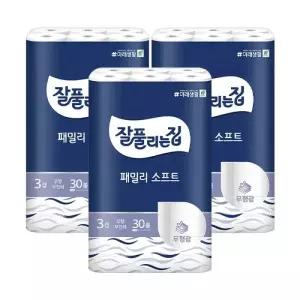 3겹 패밀리소프트 27m 30롤 3개 잘풀리는집