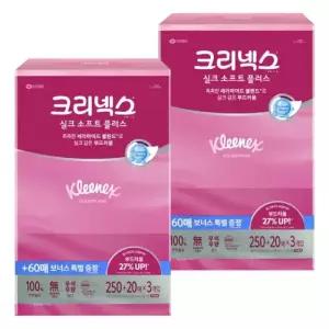 크리넥스 실크소프트 270매X3개입 2팩