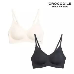 [크로커다일] 소프트 쿨인견 쉘론 패드분리 후크형 브라2종 오트밀 블랙 CDWBR5N1720