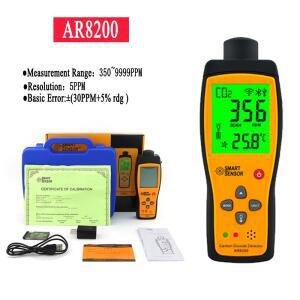 스마트 센서 AR8200 디지털 이산화탄소 측정기 CO2 가스 감지기 테스터 알람 기능 포함 350~9999PPM