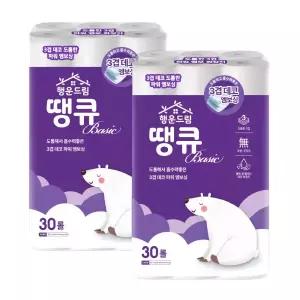 행운드림 땡큐 베이직 3겹 30롤 2팩