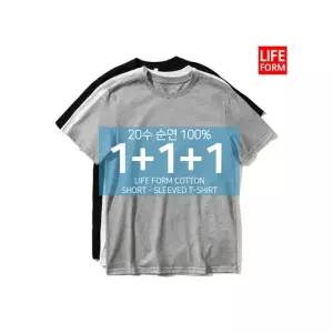 3장1세트 20수 헤비 남성 여성 순면100% 무지 라운드 반팔 무지티 기본티 티셔츠 흰티 면티 반팔티