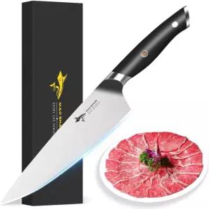 MAD SHARK 8인치 셰프 나이프 - 독일 고탄소 스테인리스 스틸 주방 전문가용 면도기 샤프 엣지 남편 남성