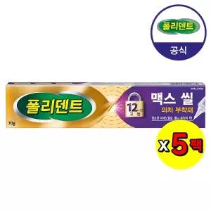 [폴리덴트] 맥스 씰 의치 부착재 70g *5개