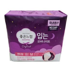 좋은느낌 입는 오버나이트 생리대 팬티형 중형 8개입 3개