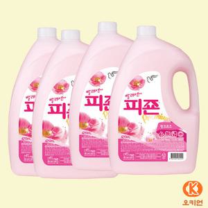피죤 섬유유연제 레귤러 핑크로즈 본품 3100ml 4개
