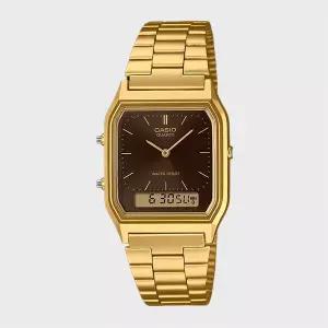 [카시오]CASIO 카시오 AQ-230GA-5A 골드 빈지티 레트로 아날로그 손목시계