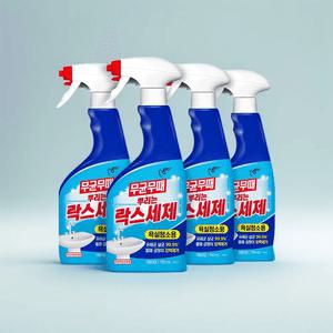 피죤 무균무때 뿌리는 락스세제 750ml 4개 물때 곰팡이 제거 변기세정제
