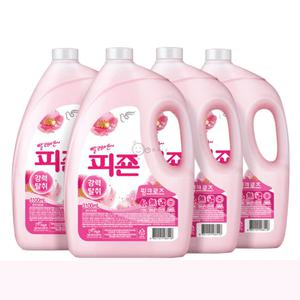 피죤 섬유유연제 핑크로즈 강력탈취 3100ml 4개 대용량