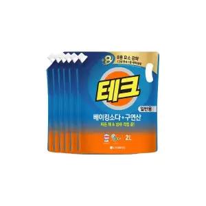 테크 베이킹소다+구연산 액체세제 일반 2Lx6