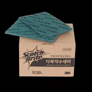 다목적96수세미-쓰리엠(20개입)/수세미/가정용/청수세미/고품질/네모/녹색/다기능/설거지/다용도/사각/연마