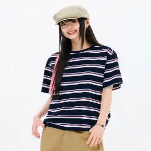 [체이스컬트][2Color] U 코튼 스트라이프 반팔