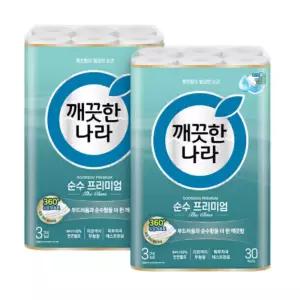 깨끗한나라 순수 프리미엄 더클래스 30m 30롤 2팩