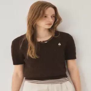 WHKAG2411F 스타필드 수원점 후아유 여성 Steve V-neck Cable Short Sleeve Sweater