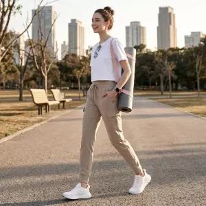 CQR 여성 데일리 스판 카고 조거팬츠 허리밴딩 트레이닝복 CQ-WBP112
