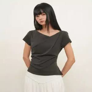 드레이프 셔링 져지 블라우스 CHARCOAL GF2LTS527