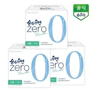 [보리보리/깨끗한나라]순수한면 생리대 제로 대형 14P x 3팩