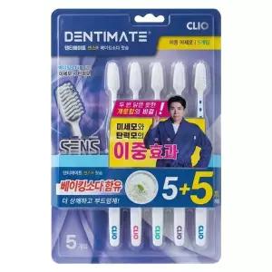 [콩심팥심]덴티메이트 센스R 베이킹소다 이중미세모 칫솔 5+5개입