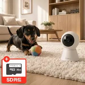 (쿠폰10%)[SD카드 32GB] 파인뷰 K90 베이비캠 홈캠 홈CCTV 500만 화소 QHD 극초고화질