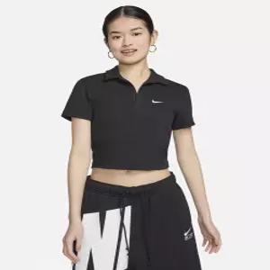 나이키 스포츠웨어 에센셜 반소매 폴로 탑 W - 블랙화이트 DV7885-010 3976038