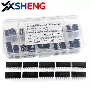 50PCS 74HC00 74HC02 74HC04 74HC08 74HC14 74HC32 74HC74 74HC86 74HC125 74HC132 DIP IC 전자 부품 모듬