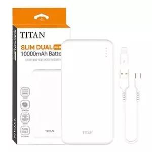 타이탄 슬림듀얼 보조배터리 10000mAh C타입 케이블 8핀젠더