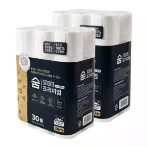 숨 프리미엄 블랙 화장지 30m 30롤 2팩