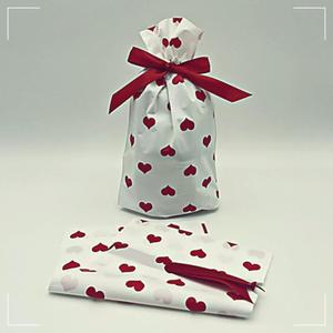 50매 하트 구디백 리본 선물포장 봉투 답례품 레드