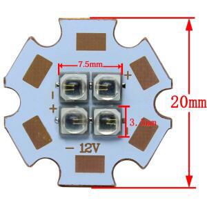 호환 EverLight 3535 4 칩  적외선 IR 850nm LED 이미터 다이오드  20mm 구리 PCB  10W-12W  3V6V12V