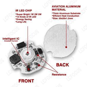 호환 1개 DC 3.7V 5V 12V 적외선 LED 칩 680nm 알루미늄 PCB IR 라이트 비즈